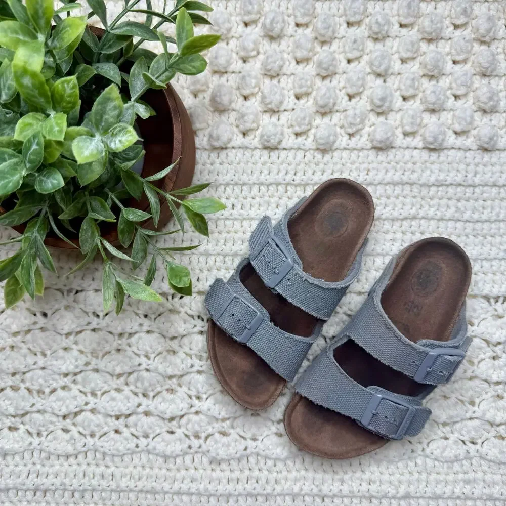BIRKENSTOCK Kid's 170 27 US 9 9.5 Arizona Banded Buckle Vegan Sandal Shoes Gray